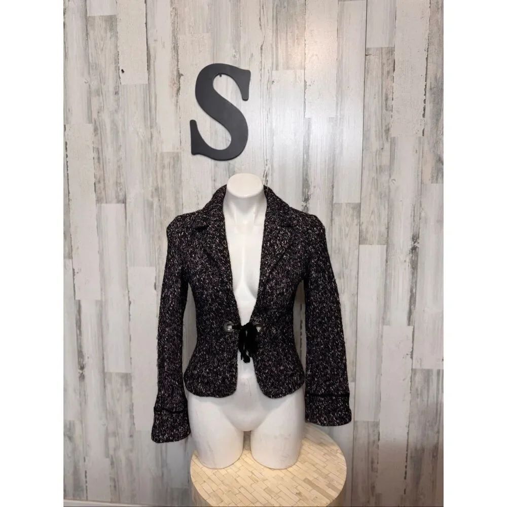 Classiques Entier Tweed Blazer Jacket Small Petite Wool Blend Tailored